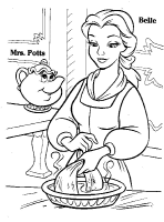A coloring page of beauty and the beast